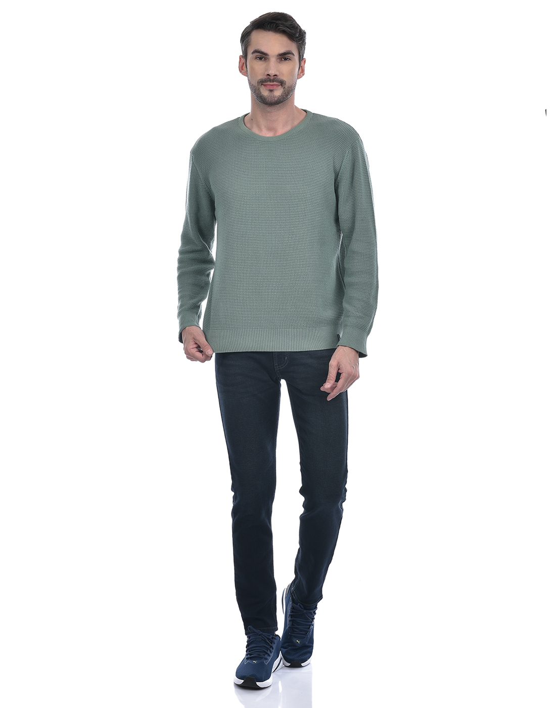 Numero Uno Men Solid Dark Blue Jeans